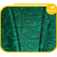 Mode Vert Conception Tissu Africain Vêtement Guinée Brocade Coton Fil Matériel Bazin Riche Textiles Doux Chine Usine Feitex